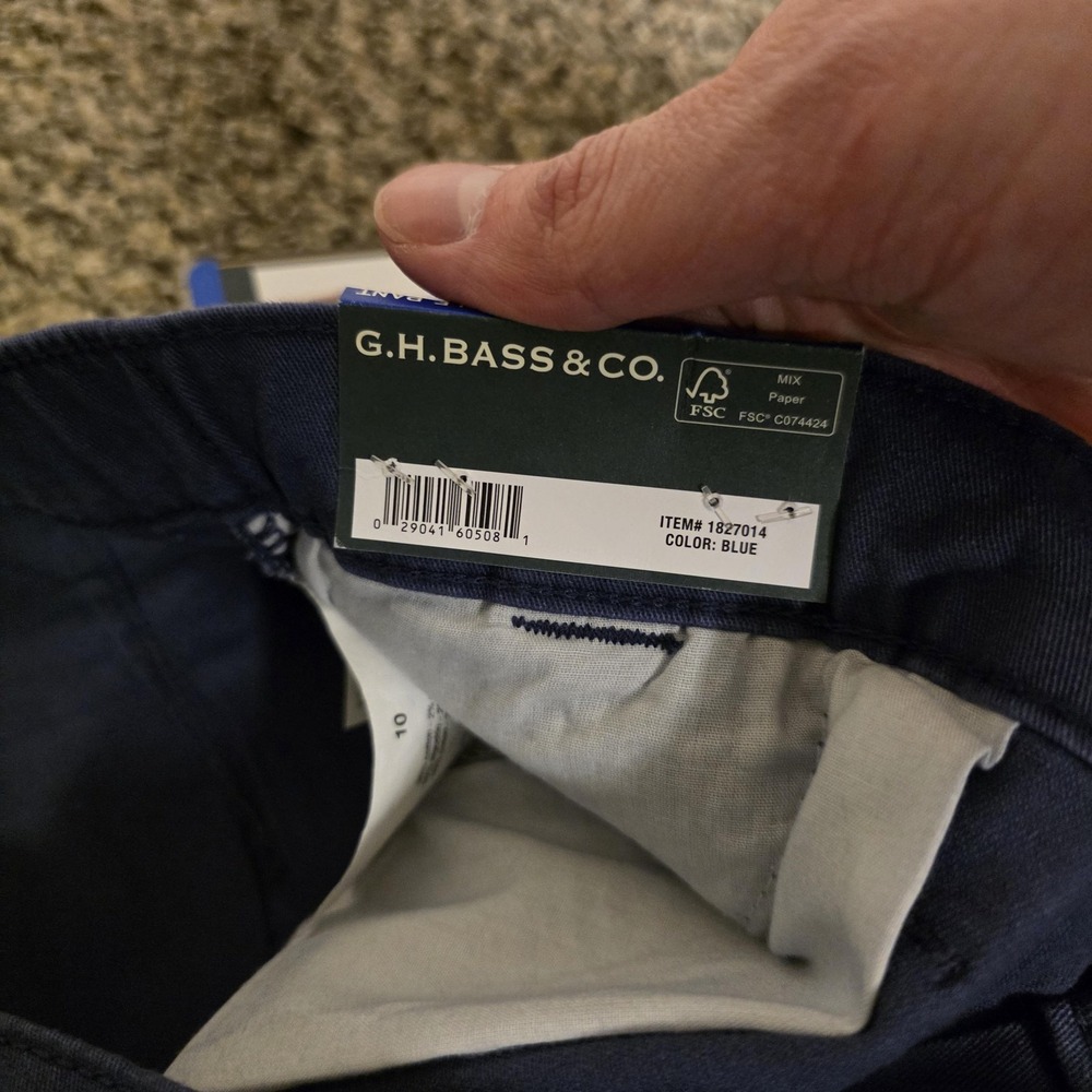 G.H. Bass & Co. Pants Womens 10 Blue Chino Ankle Straight Leg Elastic Waist - Picture 5 of 7